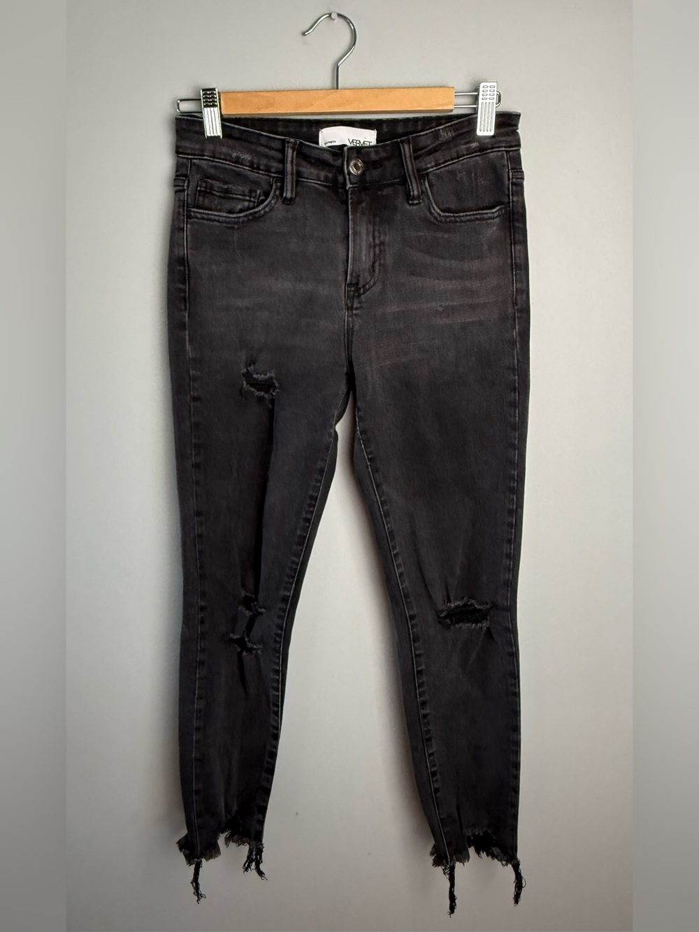Washed Black Distressed Skinny Jeans
